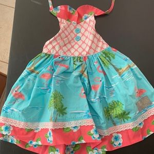 Eleanor Rose flamingo dress.  Size 3-4